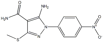 5-Amino-3-methylthio-1-(4-nitrophenyl)-1H-pyrazole-4-carboxamide 结构式