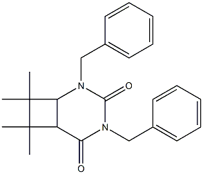 2,4-Dibenzyl-7,7,8,8-tetramethyl-2,4-diazabicyclo[4.2.0]octane-3,5-dione 结构式