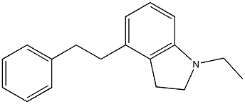 2,3-Dihydro-4-(2-phenylethyl)-1-ethyl-1H-indole 结构式