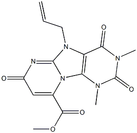 1,3-Dimethyl-2,4,7-trioxo-5-allyl-1,2,3,4,5,7-hexahydropyrimido[1,2-e]purine-9-carboxylic acid methyl ester 结构式