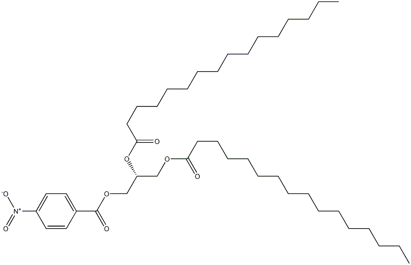 [R,(-)]-1-O,2-O-Dipalmitoyl-L-glycerol 3-(p-nitrobenzoate) 结构式