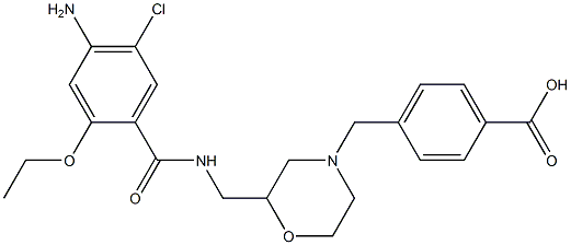 4-[2-[(4-Amino-5-chloro-2-ethoxybenzoylamino)methyl]morpholinomethyl]benzoic acid 结构式