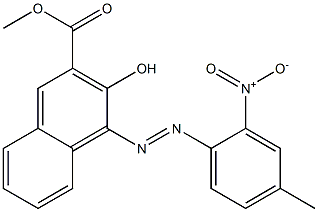 3-Hydroxy-4-(4-methyl-2-nitrophenylazo)-2-naphthalenecarboxylic acid methyl ester 结构式