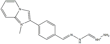 2-[4-[2-(Aminoiminiomethyl)hydrazonomethyl]phenyl]-1-methylimidazo[1,2-a]pyridin-1-ium 结构式