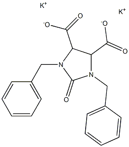 1,3-Dibenzyl-2-oxo-4,5-imidazolidinedicarboxylic acid dipotassium salt 结构式