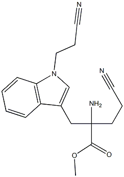 2-Amino-2-[1-(2-cyanoethyl)-1H-indol-3-ylmethyl]-4-cyanobutyric acid methyl ester 结构式