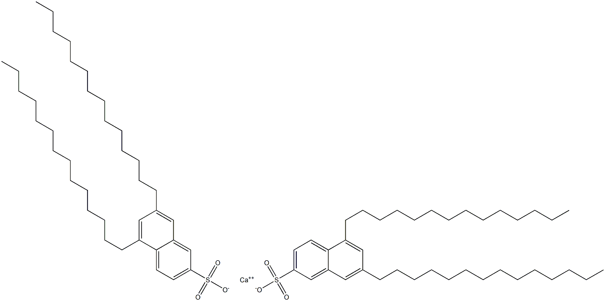 Bis(5,7-ditetradecyl-2-naphthalenesulfonic acid)calcium salt 结构式