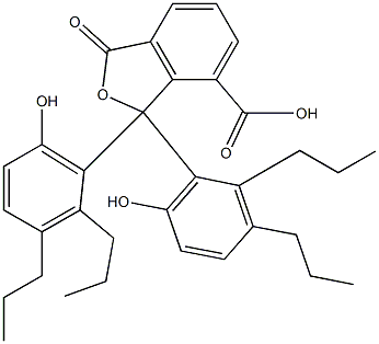 1,3-Dihydro-1,1-bis(6-hydroxy-2,3-dipropylphenyl)-3-oxoisobenzofuran-7-carboxylic acid 结构式