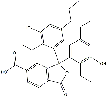 1,3-Dihydro-1,1-bis(3-hydroxy-2,5-dipropylphenyl)-3-oxoisobenzofuran-6-carboxylic acid 结构式