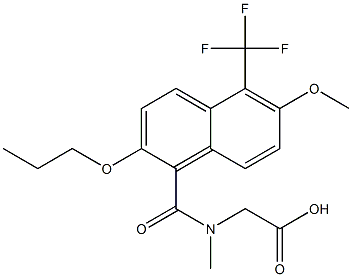 [N-[[6-Methoxy-2-propyloxy-5-trifluoromethyl-1-naphthalenyl]carbonyl]-N-methylamino]acetic acid 结构式