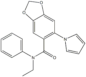 N-Ethyl-N-phenyl-6-(1H-pyrrol-1-yl)-1,3-benzodioxole-5-carboxamide 结构式