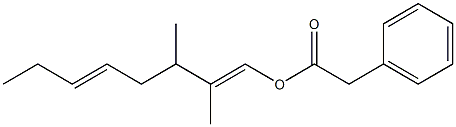 Phenylacetic acid 2,3-dimethyl-1,5-octadienyl ester 结构式