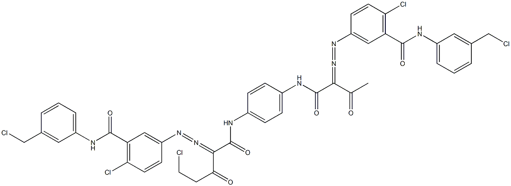 3,3'-[2-(Chloromethyl)-1,4-phenylenebis[iminocarbonyl(acetylmethylene)azo]]bis[N-[3-(chloromethyl)phenyl]-6-chlorobenzamide] 结构式