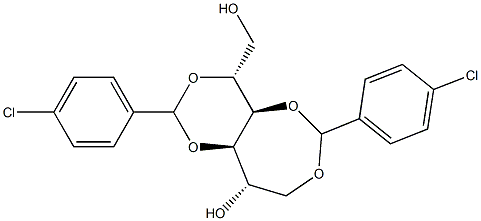 1-O,4-O:3-O,5-O-Bis(4-chlorobenzylidene)-D-glucitol 结构式