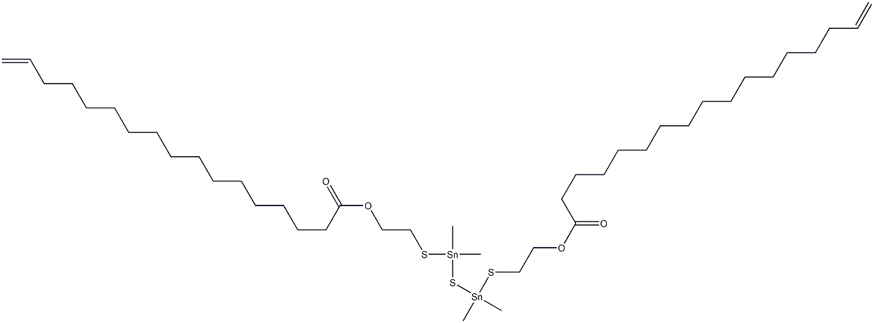 Bis[dimethyl[[2-(15-hexadecenylcarbonyloxy)ethyl]thio]stannyl] sulfide 结构式