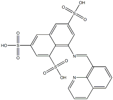 1-[[(Quinolin-8-yl)methylene]amino]naphthalene-3,6,8-trisulfonic acid 结构式