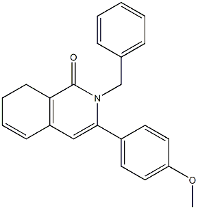 7,8-Dihydro-2-benzyl-3-(4-methoxyphenyl)isoquinolin-1(2H)-one 结构式
