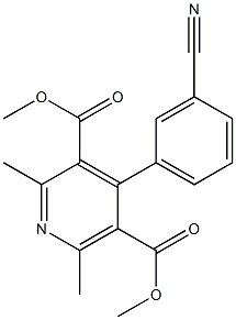 2,6-Dimethyl-4-(3-cyanophenyl)pyridine-3,5-dicarboxylic acid dimethyl ester 结构式
