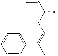 [R,5Z,(+)]-3-Methyl-6-phenyl-1,5-heptadiene 结构式