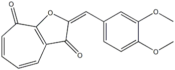 2-(3,4-Dimethoxybenzylidene)-2H-cyclohepta[b]furan-3,8-dione 结构式