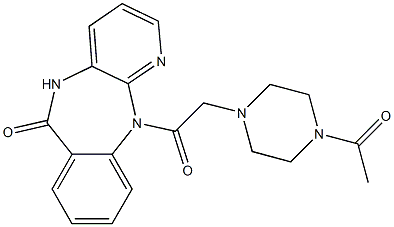 5,11-Dihydro-11-[[4-acetyl-1-piperazinyl]acetyl]-6H-pyrido[2,3-b][1,4]benzodiazepin-6-one 结构式