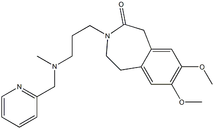 2,3-Dihydro-7,8-dimethoxy-3-[3-[N-[(2-pyridinyl)methyl]-N-methylamino]propyl]-1H-3-benzazepin-4(5H)-one 结构式