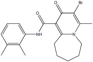 N-(2,3-Dimethylphenyl)-3-bromo-4-methyl-2-oxo-2,6,7,8,9,10-hexahydropyrido[1,2-a]azepine-1-carboxamide 结构式