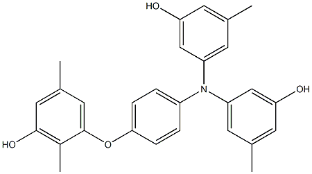 N,N-Bis(3-hydroxy-5-methylphenyl)-4-(3-hydroxy-2,5-dimethylphenoxy)benzenamine 结构式