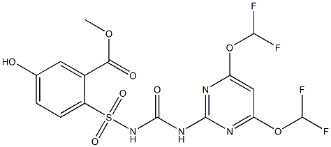 2-[[[[[4,6-Bis(difluoromethoxy)-2-pyrimidinyl]amino]carbonyl]amino]sulfonyl]-5-hydroxybenzoic acid methyl ester 结构式