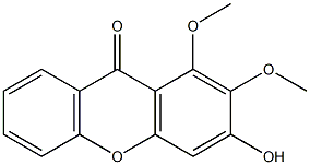 1,2-Dimethoxy-3-hydroxy-9H-xanthene-9-one 结构式