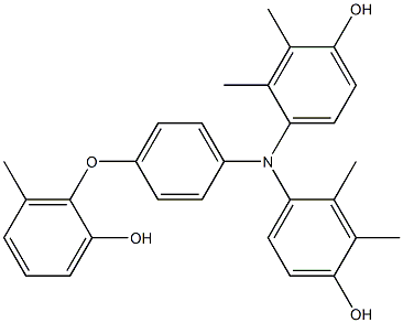 N,N-Bis(4-hydroxy-2,3-dimethylphenyl)-4-(2-hydroxy-6-methylphenoxy)benzenamine 结构式