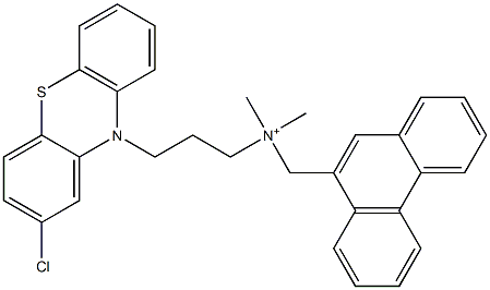 3-(2-Chloro-10H-phenothiazin-10-yl)-N,N-dimethyl-N-(9-phenanthrylmethyl)-1-propanaminium 结构式