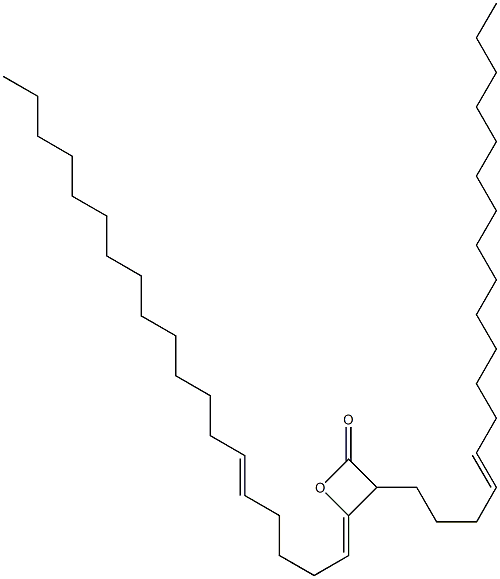 3-(4-Octadecenyl)-4-(5-nonadecen-1-ylidene)oxetan-2-one 结构式