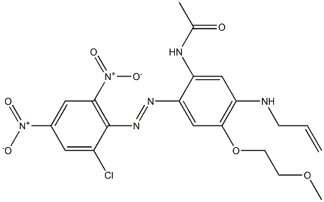 2-Chloro-2'-acetylamino-4,6-dinitro-4'-(allylamino)-5'-(2-methoxyethoxy)azobenzene 结构式