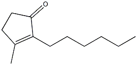 2-Hexyl-3-methyl-2-cyclopentene-1-one 结构式