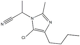 4-Butyl-5-chloro-1-(1-cyanoethyl)-2-methyl-1H-imidazole 结构式