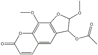 3-Acetoxy-2,3-dihydro-2,9-dimethoxy-7H-furo[3,2-g][1]benzopyran-7-one 结构式