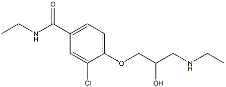 1-[4-[Ethylcarbamoyl]-2-chlorophenoxy]-3-[ethylamino]-2-propanol 结构式