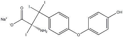 (S)-2-Amino-3-[4-(4-hydroxyphenoxy)phenyl]-2,3,3-triiodopropanoic acid sodium salt 结构式