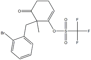 2-(2-Bromobenzyl)-2-methyl-3-(trifluoromethylsulfonyloxy)-3-cyclohexen-1-one 结构式