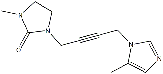 3-Methyl-1-[4-(5-methyl-1H-imidazol-1-yl)-2-butynyl]imidazolidin-2-one 结构式