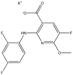 2-[(2,4-Difluorophenyl)amino]-5-fluoro-6-methoxynicotinic acid potassium salt 结构式