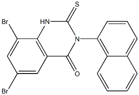 1,2-Dihydro-3-(1-naphtyl)-6,8-dibromo-2-thioxoquinazolin-4(3H)-one 结构式