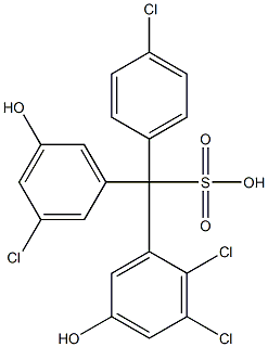 (4-Chlorophenyl)(3-chloro-5-hydroxyphenyl)(2,3-dichloro-5-hydroxyphenyl)methanesulfonic acid 结构式