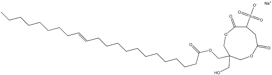 1-[[[(E)-1-Oxo-13-docosen-1-yl]oxy]methyl]-1-(hydroxymethyl)-4,7-dioxo-3,8-dioxacyclononane-6-sulfonic acid sodium salt 结构式