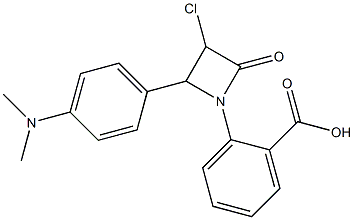 2-[2-(4-Dimethylaminophenyl)-3-chloro-4-oxo-1-azetidinyl]benzoic acid 结构式