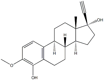 (17R)-3-Methoxy-19-norpregna-1,3,5(10)-trien-20-yne-4,17-diol 结构式