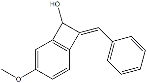 4-Methoxy-8-[(E)-benzylidene]bicyclo[4.2.0]octa-1(6),2,4-trien-7-ol 结构式