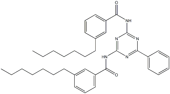 N,N'-(6-Phenyl-1,3,5-triazine-2,4-diyl)bis(3-heptylbenzamide) 结构式