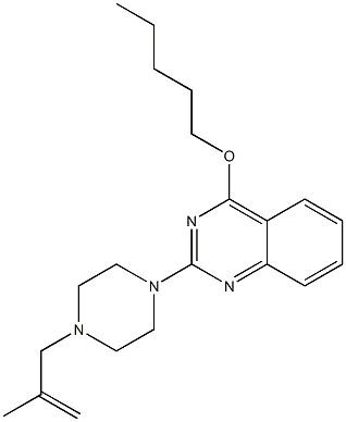 2-[4-(2-Methyl-2-propenyl)-1-piperazinyl]-4-pentyloxyquinazoline 结构式